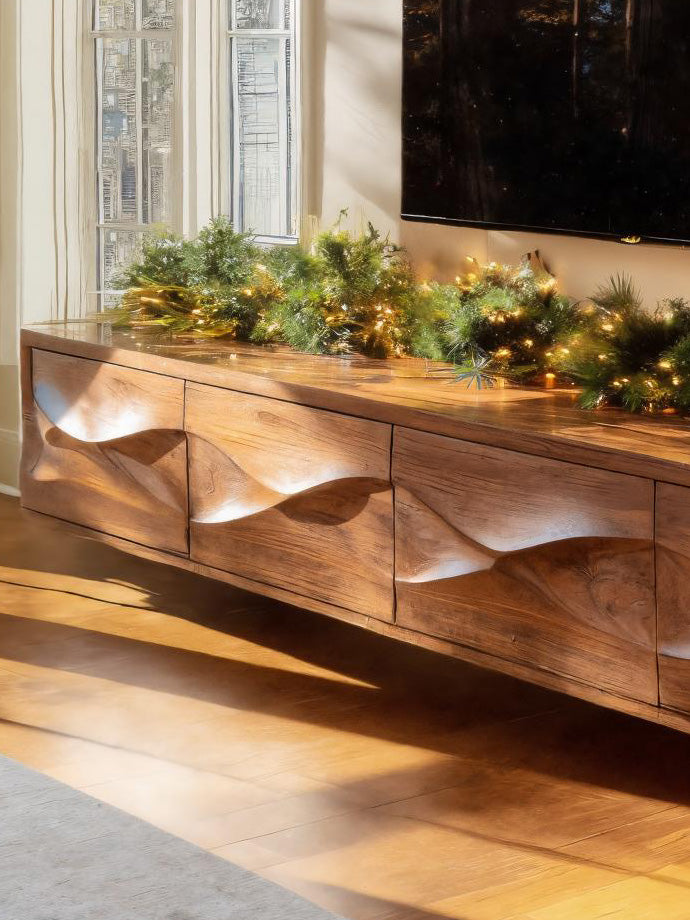 Modern Floating TV Console For Holiday Decor