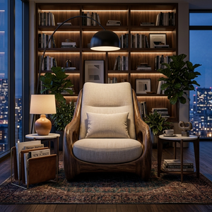 Organic Armchair Smooth Curved For Living Room
