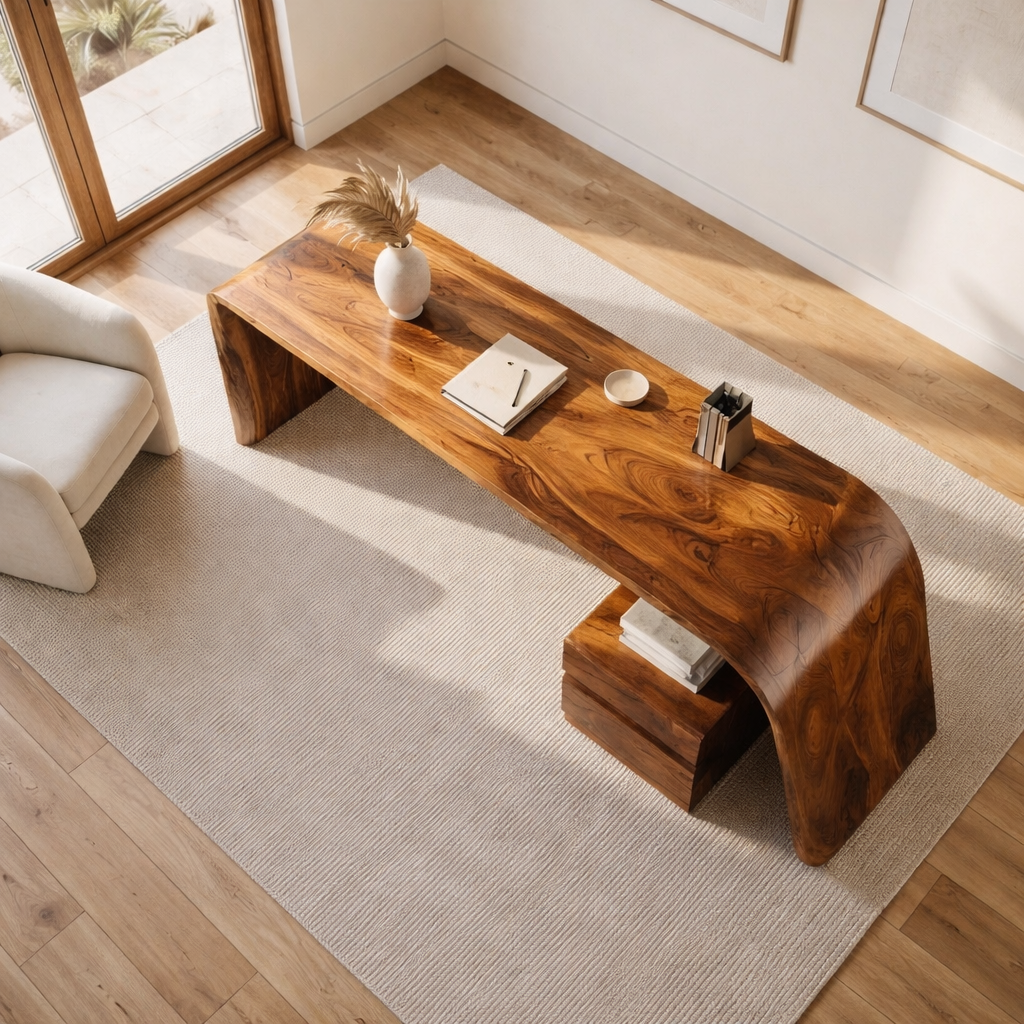 Minimal Wooden Office Desk For Home Office