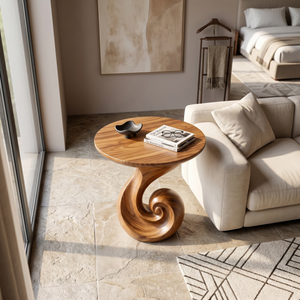 Scandinavian Spiral Side Table Modern Family Room