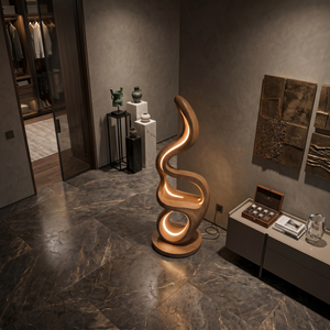 Modern Teardrop Lamp With Shelf For Reading