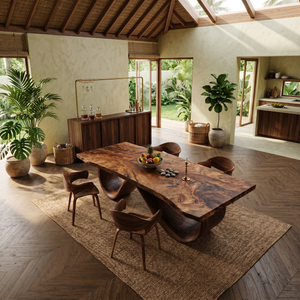 Contemporary Natural Edge Dining Table For Home Gathering