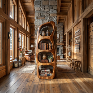 Farmhouse Artistic Bookcase Storage Organizer For Living Room