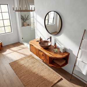 Mediterranean Contemporary Vanity Cabinet Coastal Villa