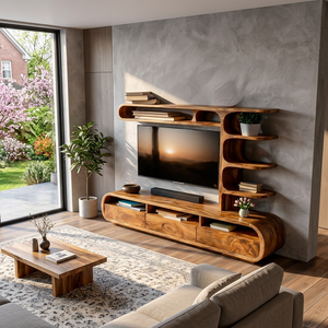 Elegant Wooden TV Console For Living Area