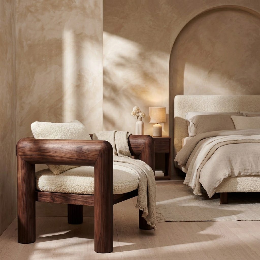 Minimalist Natural Wood Chair For Modern Living Room