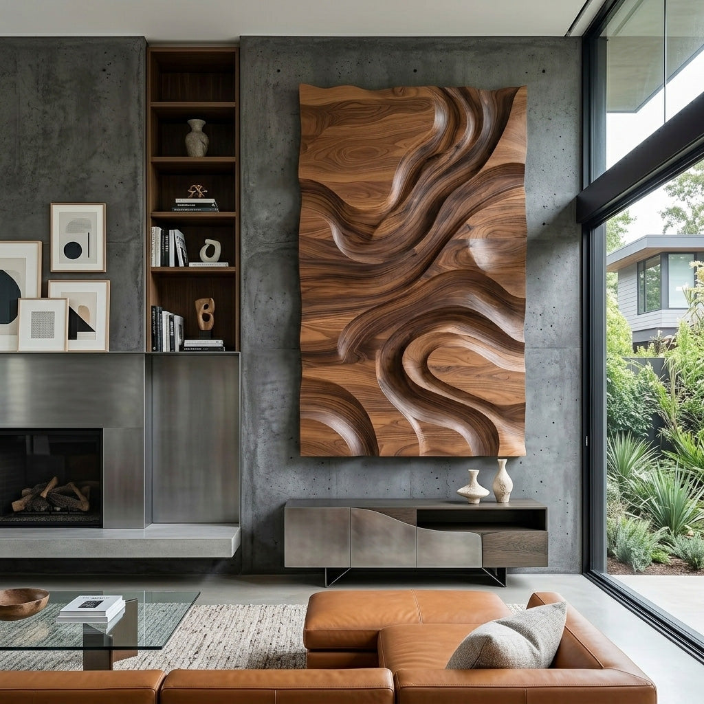 Modern Organic Wall Art Panel For Living Room Decor