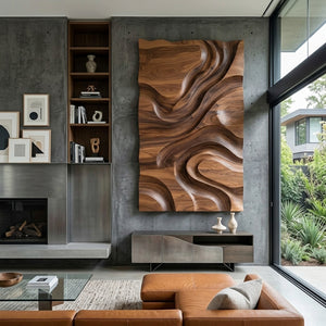 Modern Organic Wall Art Panel For Living Room Decor