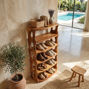 Rustic Vertical Shoe Rack For Cabin Entryway Storage Section