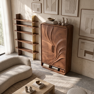 Minimalist Textured Surface Wardrobe For Guest Room Interior