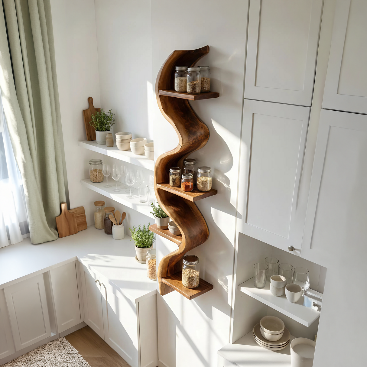 Contemporary Wall Mounted Shelf For Kitchen Organizer