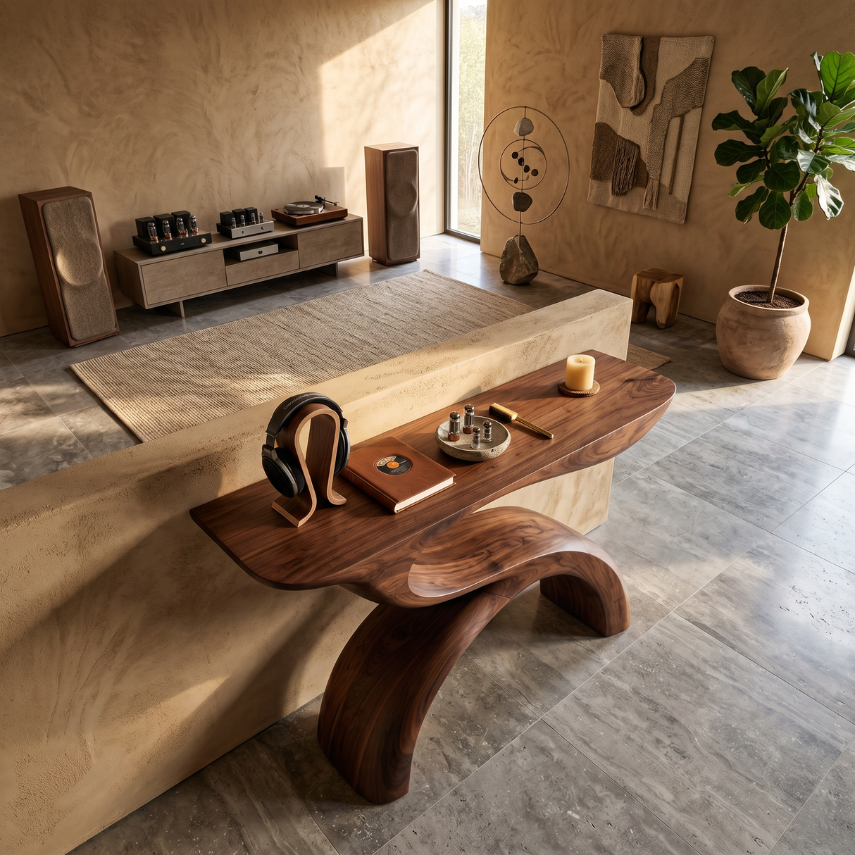 Modern Organic Display Table For Contemporary Living Space