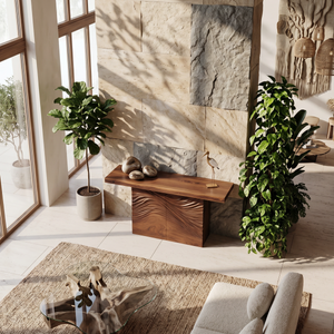 Minimalist Organic Edge Accent Table For Entryway Interior Area
