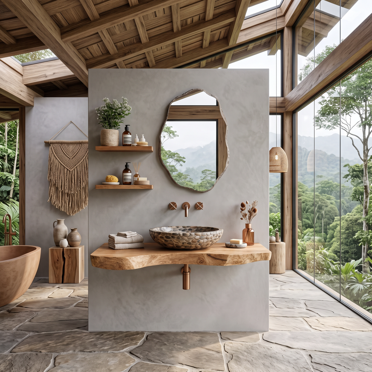 Rustic Live Edge Vanity For Modern Bathroom Designs