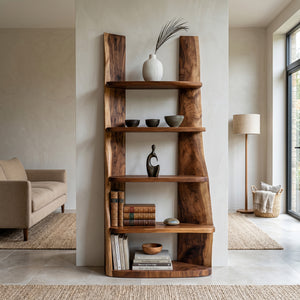 Mid Century Wooden Bookshelf For Apartment Living Room