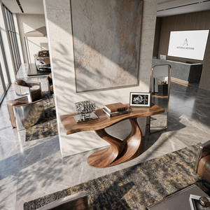 Contemporary Wave Base Console Table Luxury Hallway