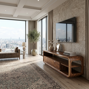 Sculptural Entertainment Console Modern Luxury Living