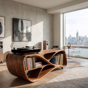 Contemporary Wooden Record Player Console For Living Room