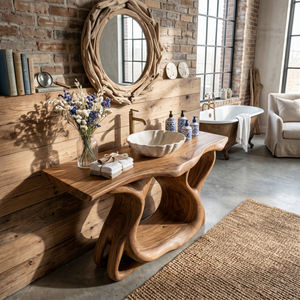 Rustic Solid Wood Vanity For Bathroom Furniture Decor