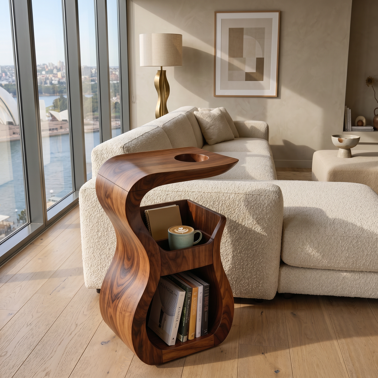 Contemporary Flowing Drink Table For Open Concept Interior