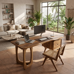 Organic Live Edge Executive Desk Modern Office