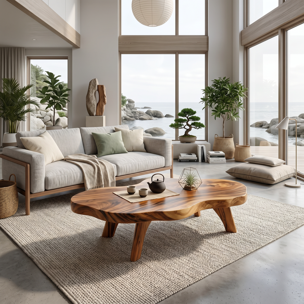 Farmhouse Solid Wood Coffee Table For Living Room Furniture