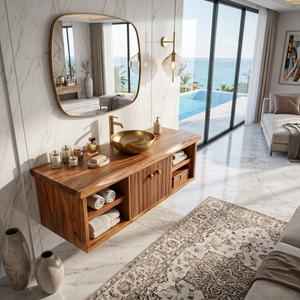 Minimalist Vanity Cabinet Bright Modern Bathroom