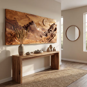 Panoramic Mountain Landscape Wooden Wall Art For Home Decor