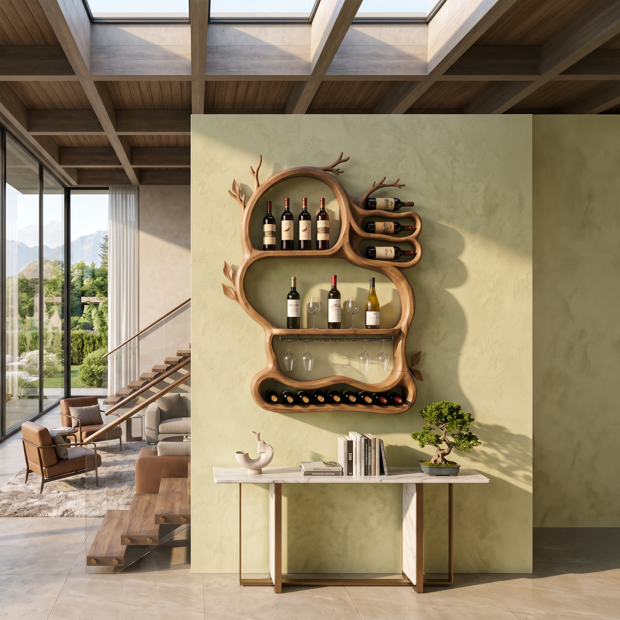 Modern Artistic Wine Storage Rack For Living Room