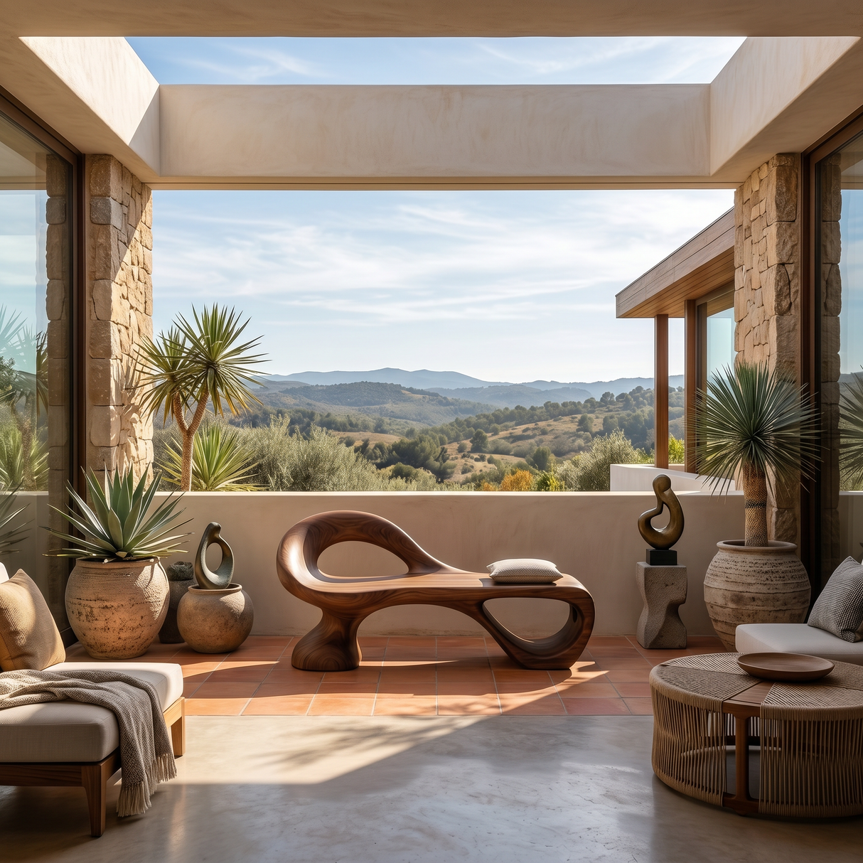 Minimalist Spiral Sculpted Bench For Garden Interior Space