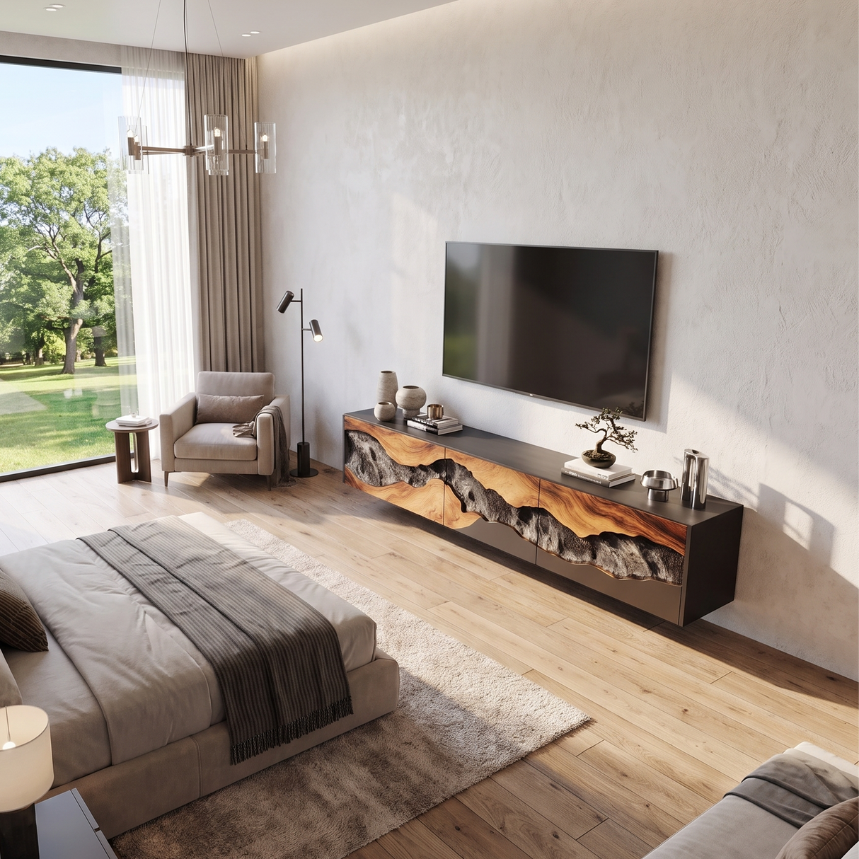 Handcrafted TV Console For Cozy Living Space