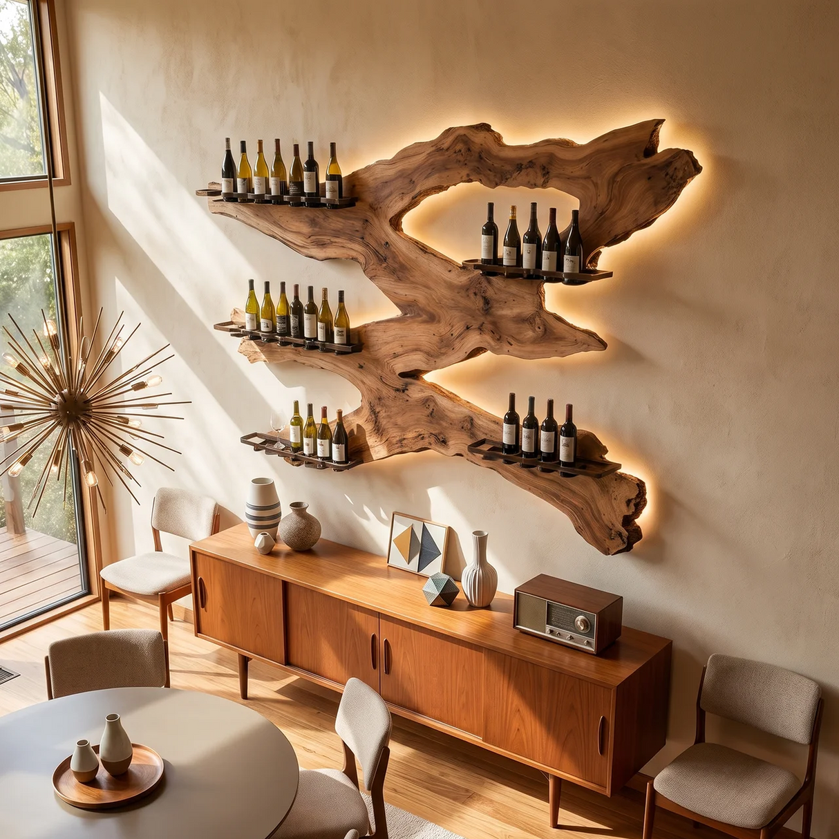 Handcrafted Wine Holder For Kitchen Wine Wall Accent