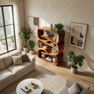 Organic Modern Bookshelf Kitchen Storage Display