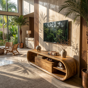 Luxury Walnut TV Cabinet For Modern Entertainment Lounge