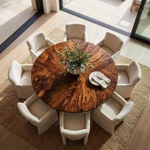 Contemporary Dining Table With Unique Twisted Base For Kitchen