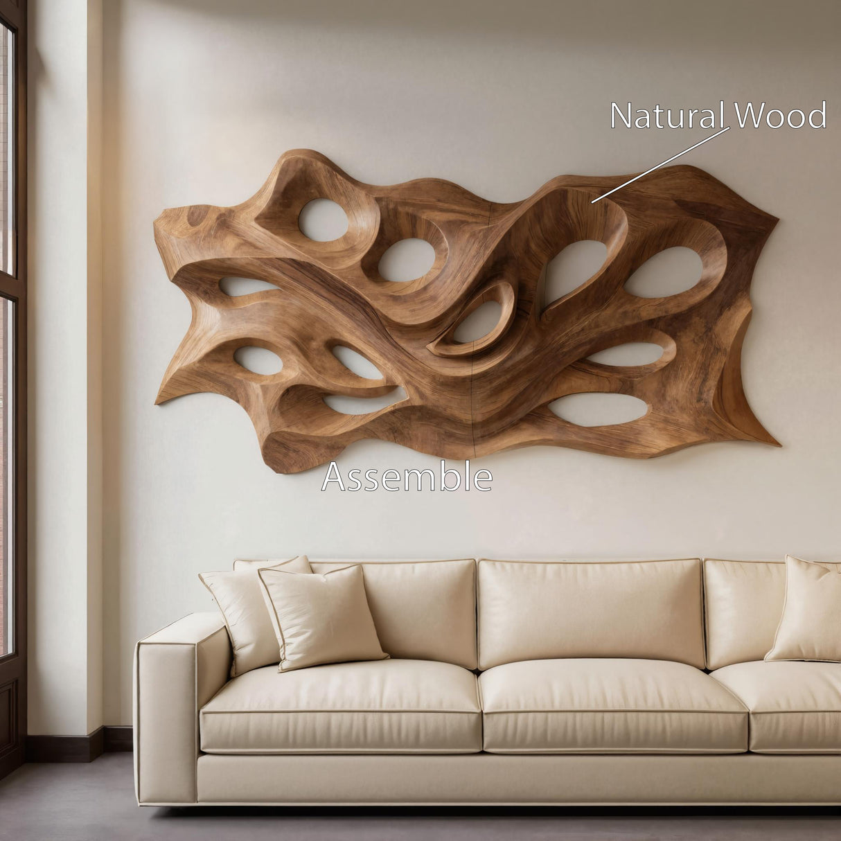 Organic Sculptural Wall Art Panel For Living Room