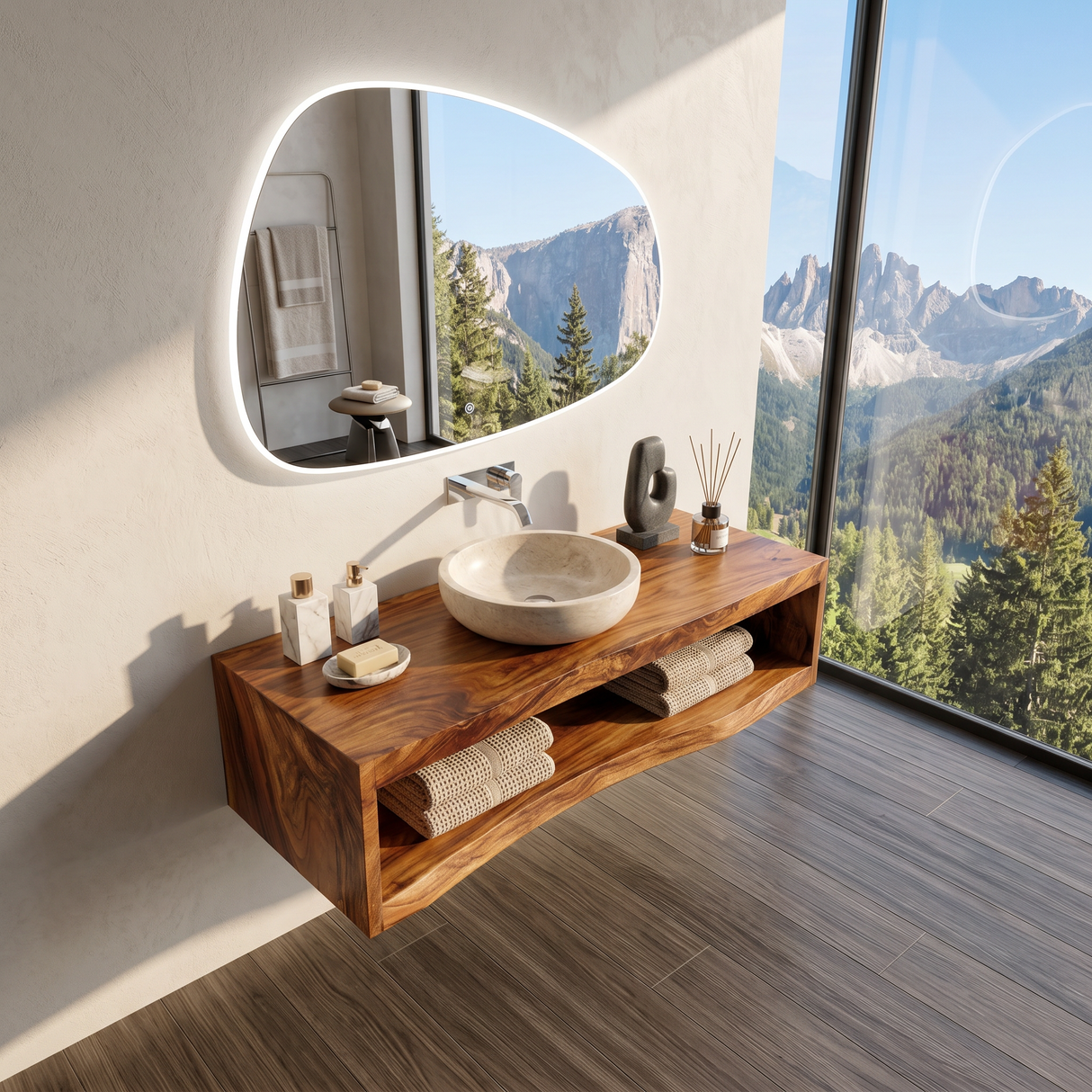 Contemporary Wood Bathroom Cabinet Tropical Villa SILDTTRBRV179