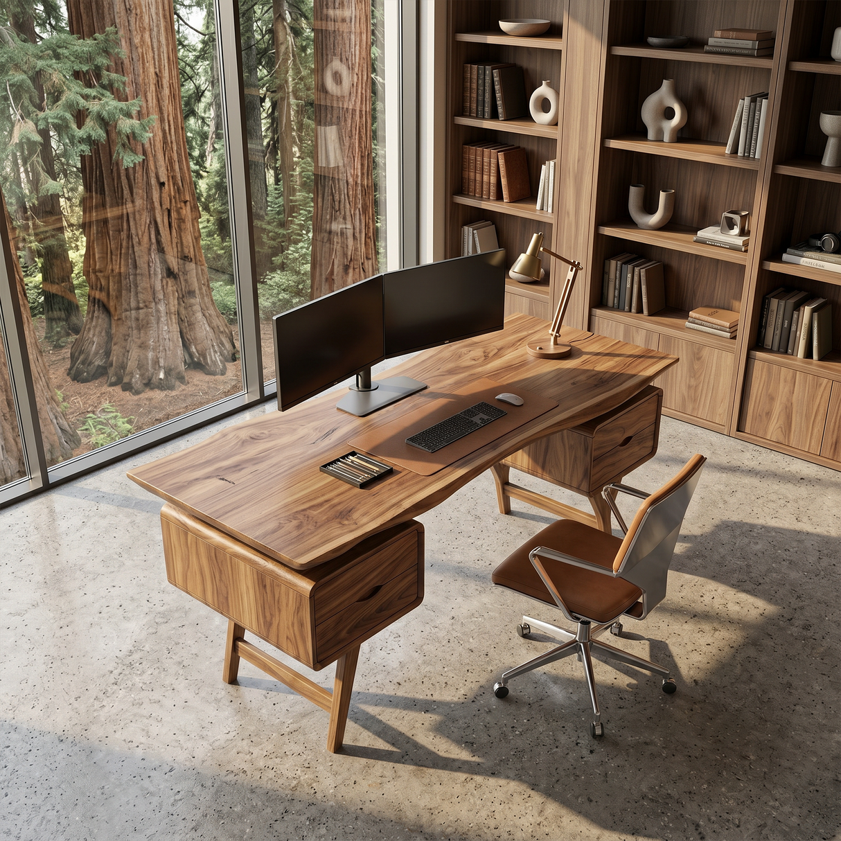 Organic Live Edge Executive Desk Coastal Office