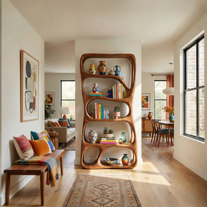 Modern Handcrafted Bookshelf Storage Organizer For Home Office Space