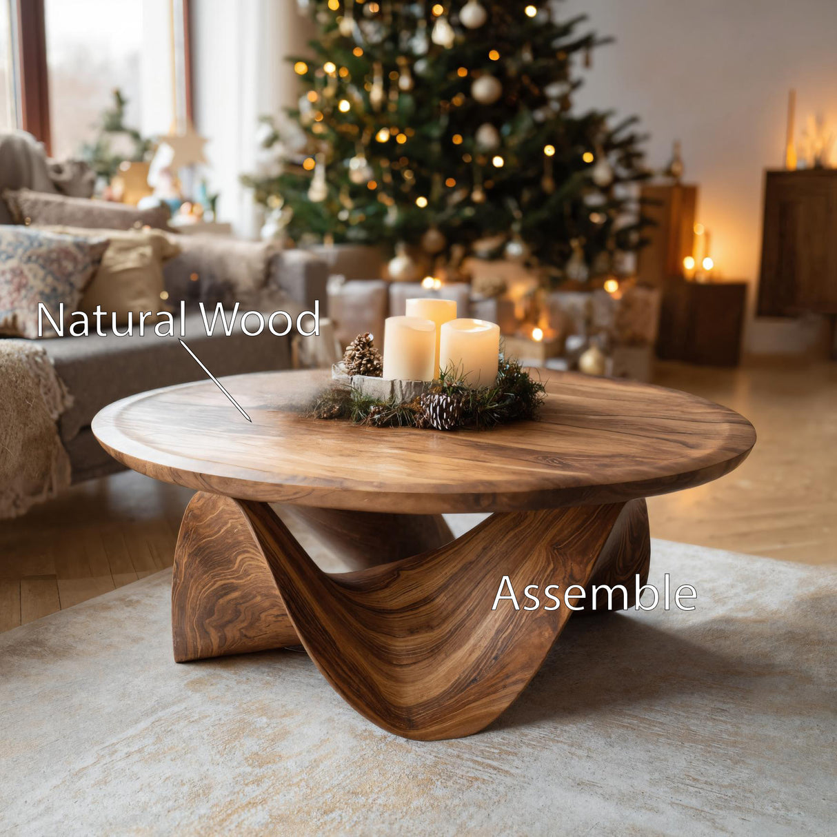 Sculptural Round Coffee Table For Holiday Decor