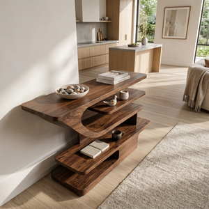 Modern Open Shelf Console Table Luxury Living Room