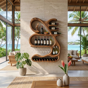 Organic Sculptural Wine Display Rack For Home Bar