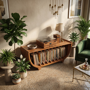 Contemporary Vinyl Storage Stand For Apartment Interior Space