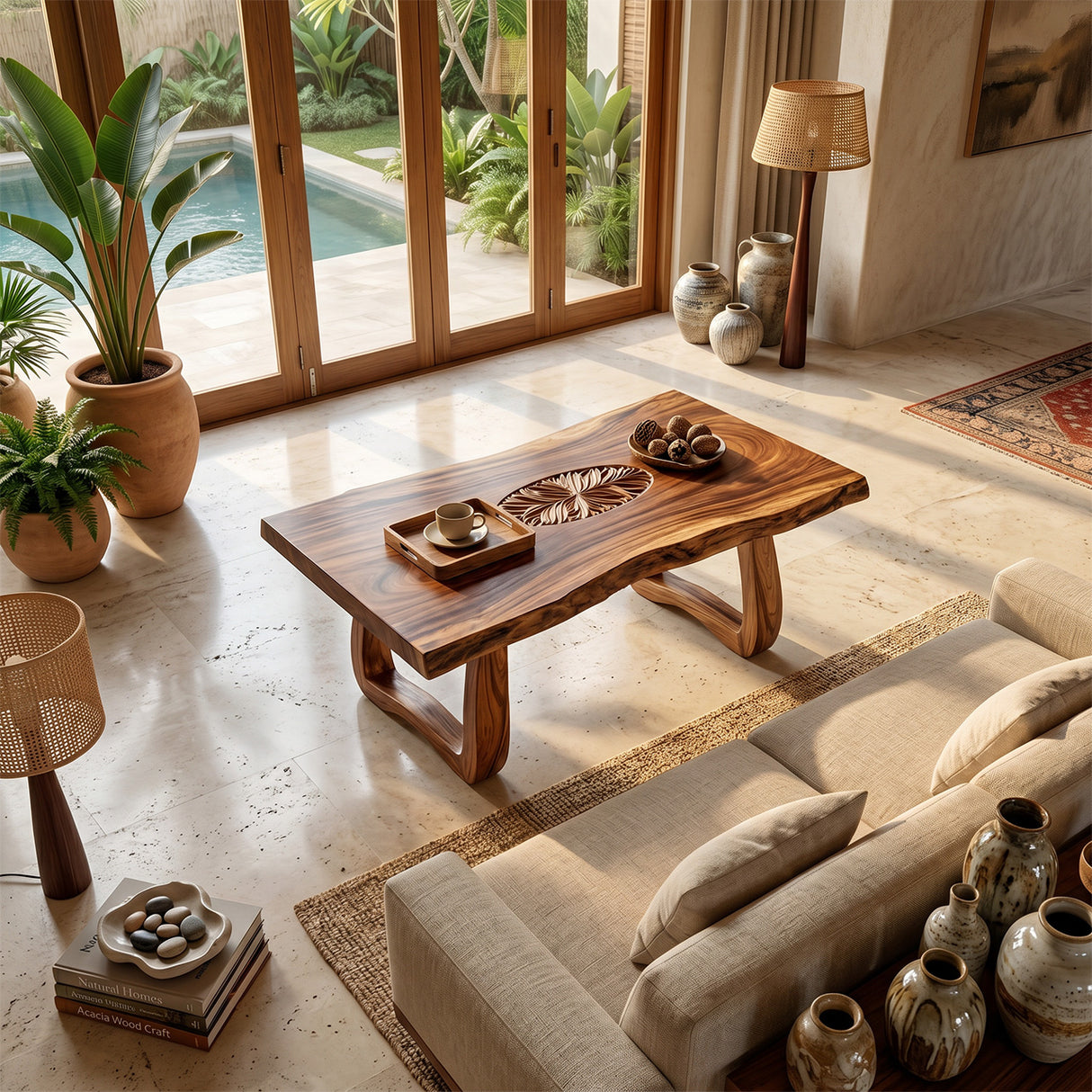 Farmhouse Handcrafted Live Edge Coffee Table For Furniture Decor
