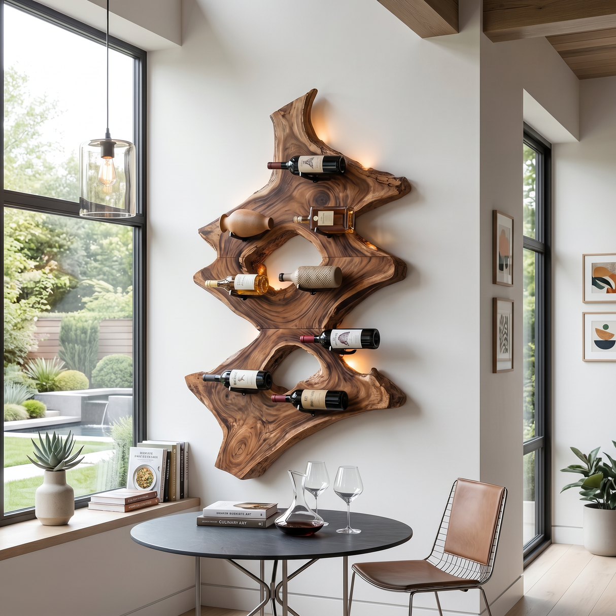 Mid Century Wine Stand For Kitchen Home Bar Display