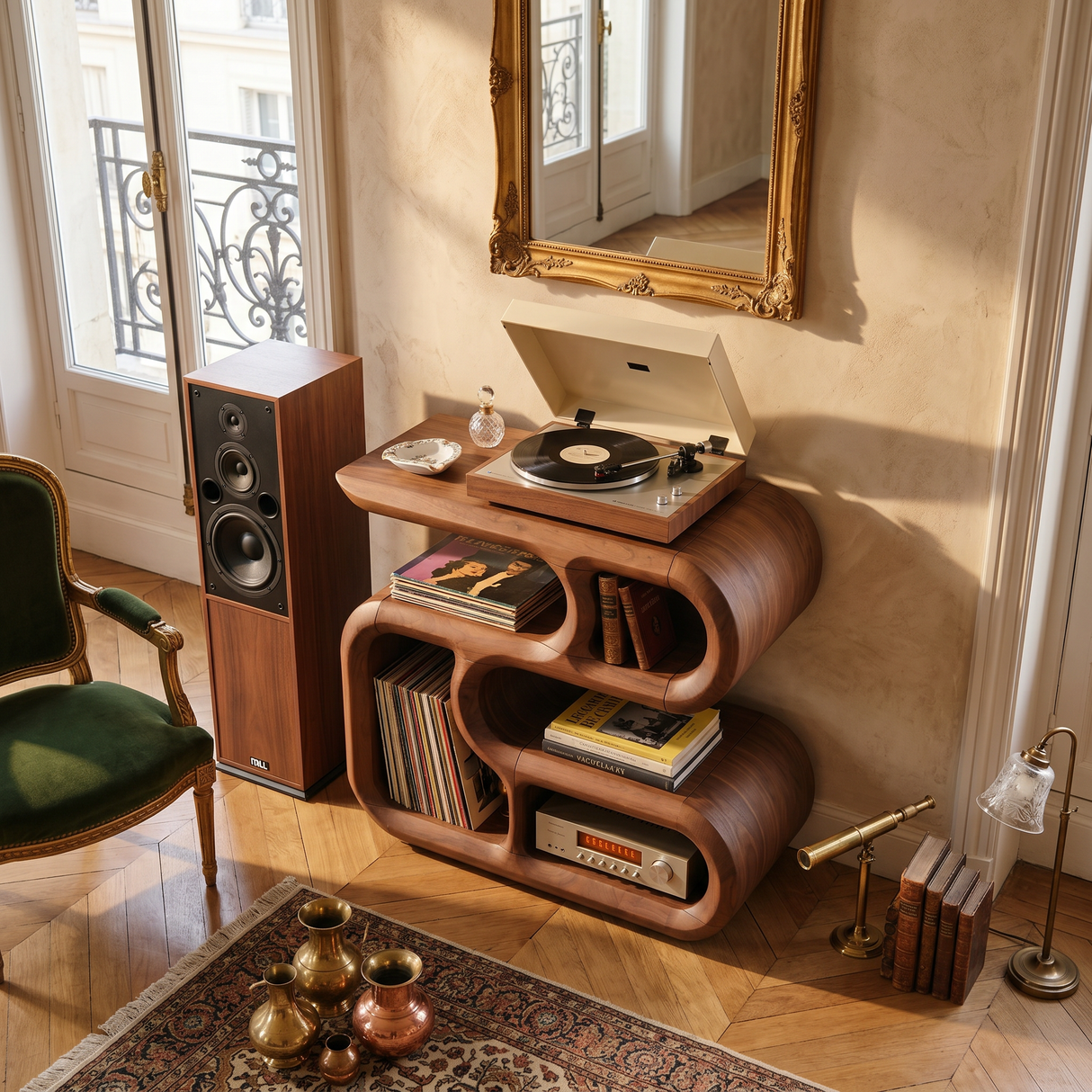 Minimalist Record Player Cabinet For Apartment Living Space