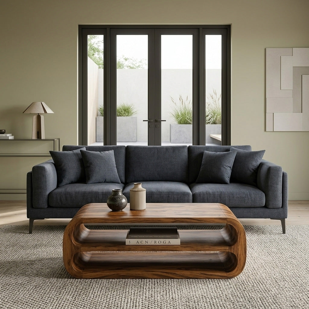 Minimalist Coffee Table With Storage Shelf For Living Room