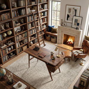 Mid Century Wooden Desk For Creative Studio Workspace