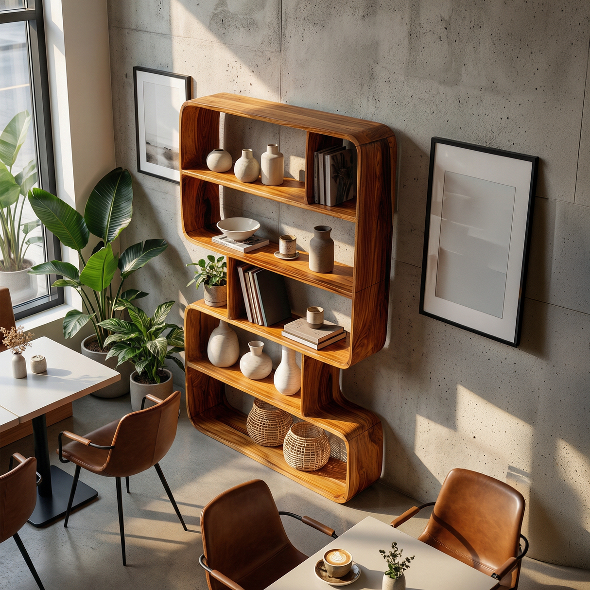 Organic Sculptural Bookshelf For Living Storage Display