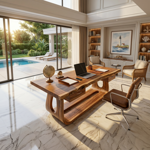 Luxury Writing Desk With Live Edge Detail For Bedroom Workspace